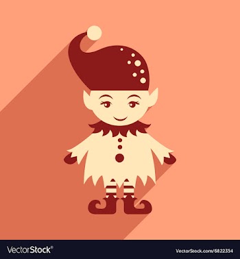 Flat icon with long shadow christmas gnome vector image