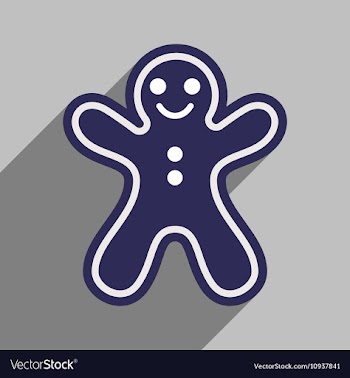 Flat icon with long shadow Christmas honey-cake vector image
