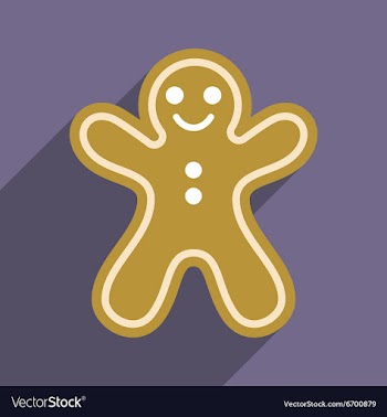 Flat icon with long shadow Christmas honey-cake vector image