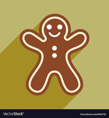 Flat icon with long shadow Christmas honey-cake vector image