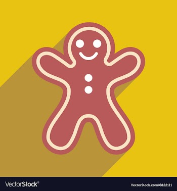Flat icon with long shadow Christmas honey-cake vector image