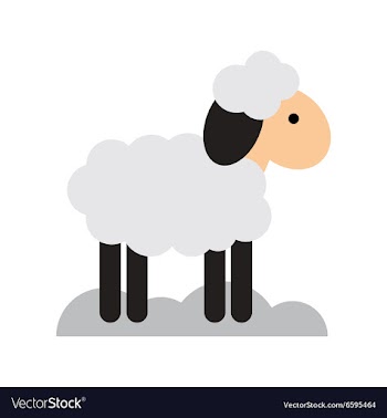 Flat icon with long shadow Christmas lamb vector image