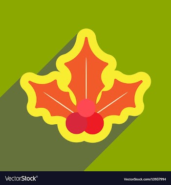 Flat icon with long shadow Christmas mistletoe vector image
