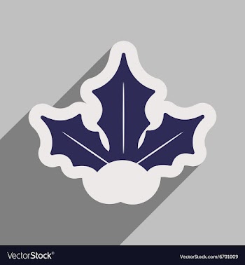 Flat icon with long shadow Christmas mistletoe vector image