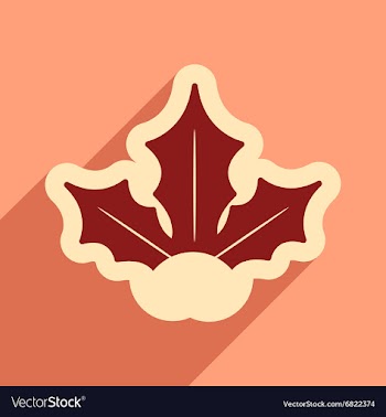 Flat icon with long shadow Christmas mistletoe vector image