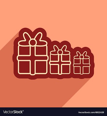Flat icon with long shadow Christmas presents vector image