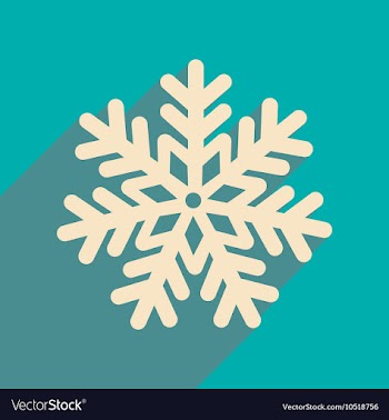 Flat icon with long shadow Christmas snowflake vector image