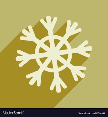 Flat icon with long shadow Christmas snowflake vector image