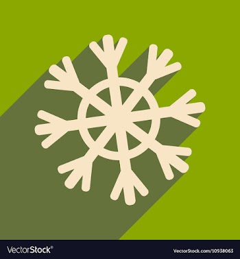 Flat icon with long shadow Christmas snowflake vector image