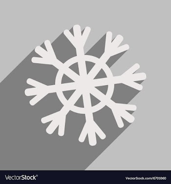 Flat icon with long shadow Christmas snowflake vector image