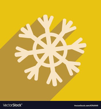 Flat icon with long shadow Christmas snowflake vector image