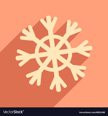 Flat icon with long shadow Christmas snowflake vector image
