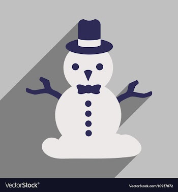 Flat icon with long shadow christmas snowman vector image