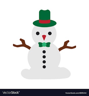 Flat icon with long shadow christmas snowman vector image