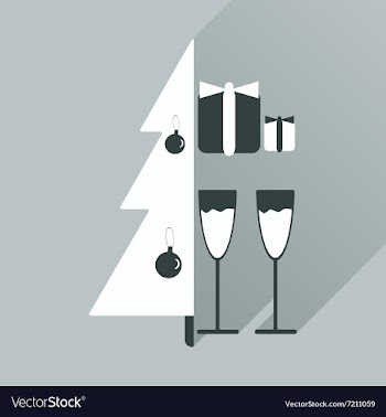 Flat icon with long shadow Christmas tree gifts vector image