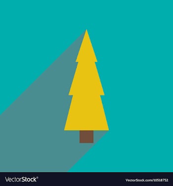 Flat icon with long shadow Christmas tree vector image