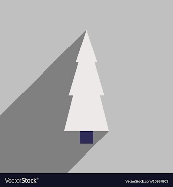 Flat icon with long shadow Christmas tree vector image