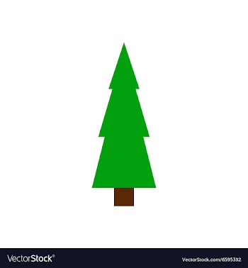 Flat icon with long shadow Christmas tree vector image