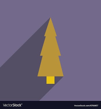 Flat icon with long shadow Christmas tree vector image