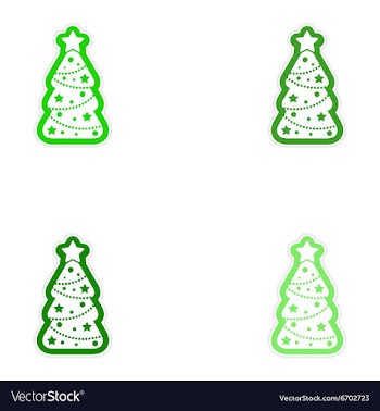 Flat icon with long shadow Christmas tree vector image