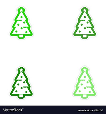 Flat icon with long shadow Christmas tree vector image