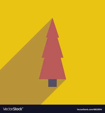 Flat icon with long shadow Christmas tree vector image