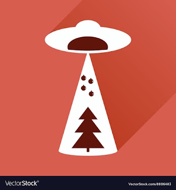 Flat icon with long shadow Christmas tree vector image