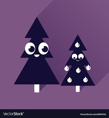 Flat icon with long shadow Christmas trees vector image