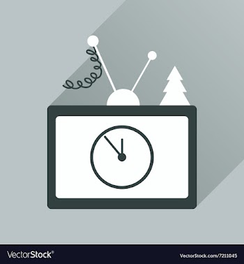 Flat icon with long shadow Christmas TV vector image