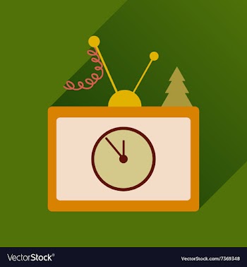 Flat icon with long shadow Christmas TV vector image
