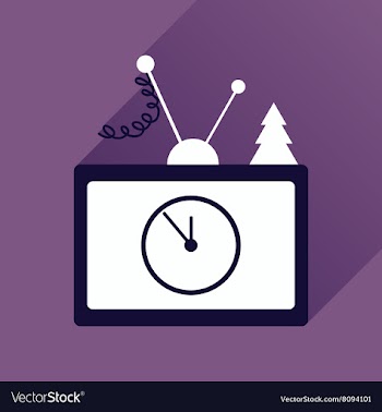 Flat icon with long shadow Christmas TV vector image