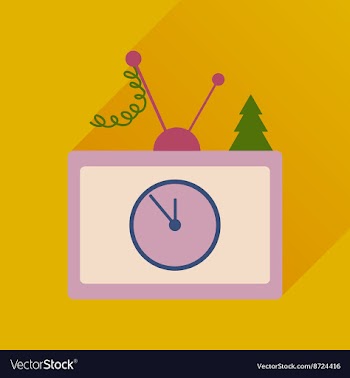 Flat icon with long shadow Christmas TV vector image