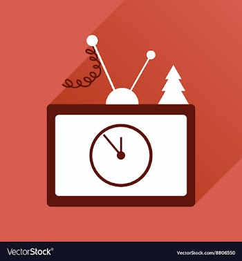 Flat icon with long shadow Christmas TV vector image