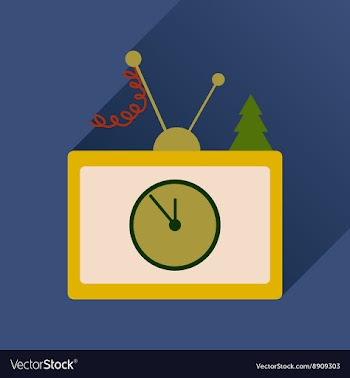Flat icon with long shadow Christmas TV vector image