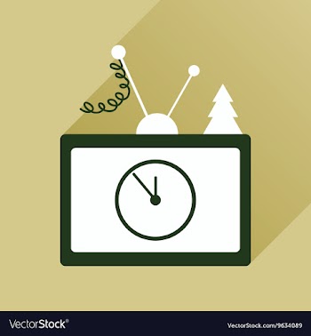 Flat icon with long shadow Christmas TV vector image