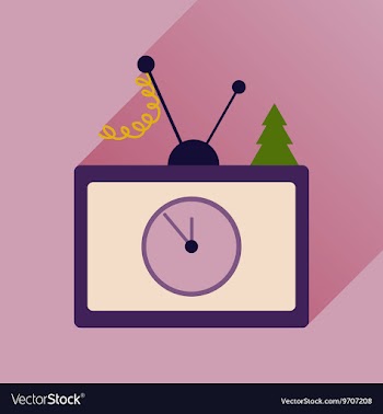 Flat icon with long shadow Christmas TV vector image