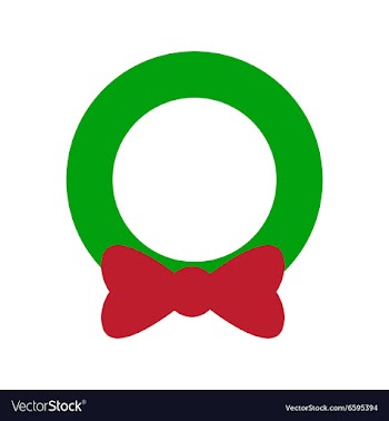 Flat icon with long shadow Christmas wreath vector image