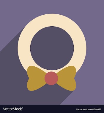 Flat icon with long shadow Christmas wreath vector image