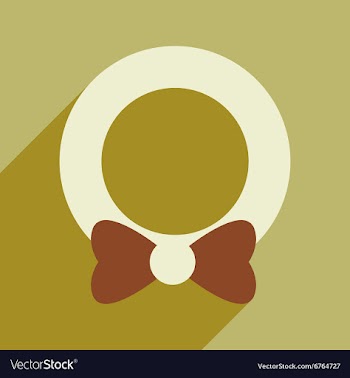 Flat icon with long shadow Christmas wreath vector image