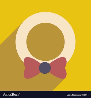 Flat icon with long shadow Christmas wreath vector image
