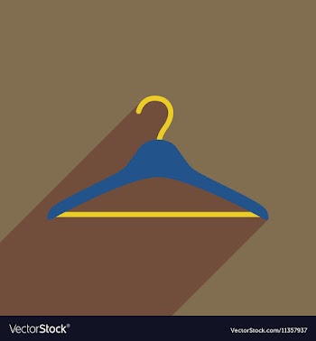 Flat icon with long shadow Clothes hanger vector image