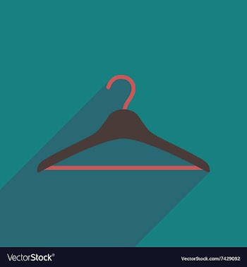 Flat icon with long shadow Clothes hanger vector image