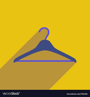 Flat icon with long shadow Clothes hanger vector image
