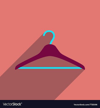 Flat icon with long shadow Clothes hanger vector image