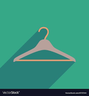 Flat icon with long shadow Clothes hanger vector image