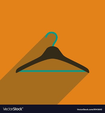 Flat icon with long shadow Clothes hanger vector image
