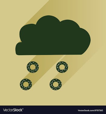 Flat icon with long shadow cloud and donuts vector image