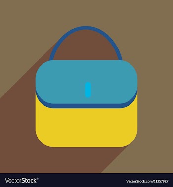 Flat icon with long shadow clutch bag vector image