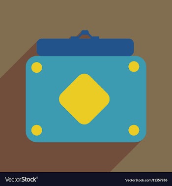 Flat icon with long shadow clutch bag vector image