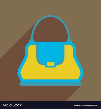 Flat icon with long shadow clutch bag vector image